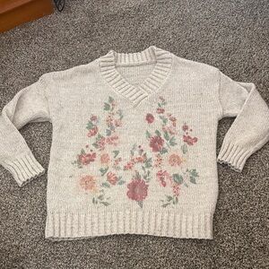 Oversized floral sweater